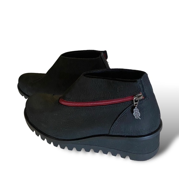 LOINTS OF HOLLANDER Low Wedge Lug Boot Lightning Black Nubuck Leather Re… - Picture 11 of 17